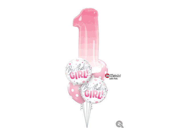 Birthday Girl Pink Dots 1 Folieballong - 46cm (18")