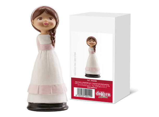 Konfirmasjon - Animert stil - Jente 1 1 Kakefigur i plast - 13cm