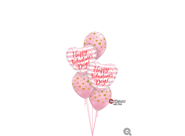 Valentine's Pink Stripes 1 Folieballong - 46cm (18")