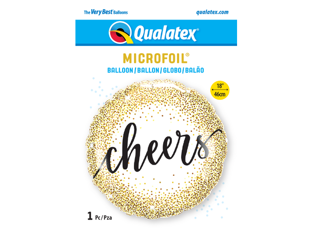 Cheers Gold Glitter Dots 1 Folieballong - 46cm (18")