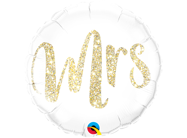 Mrs. Glitter Gold 1 Folieballong - 46cm (18")
