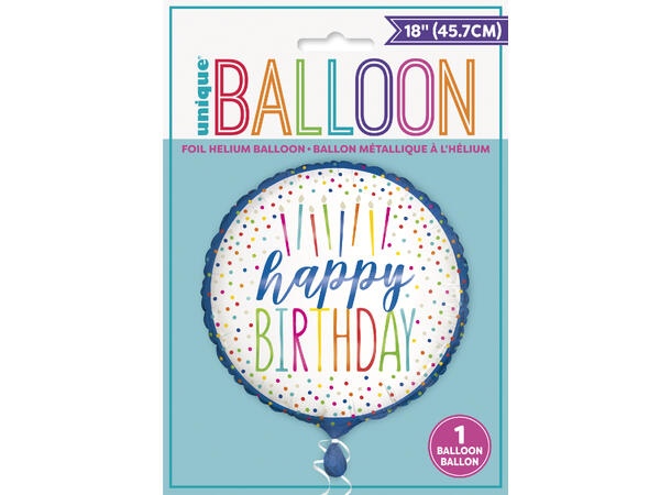 Silver Style - Happy Birthday 1 Folieballong - 46cm(18")