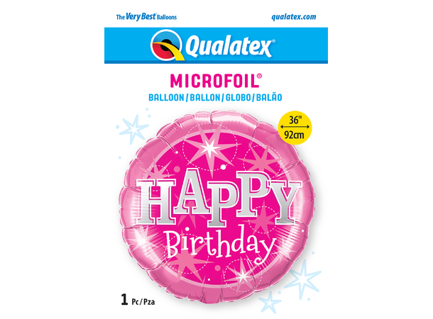 Birthday Pink Sparkle 1 Stor folieballong - 91cm (36")