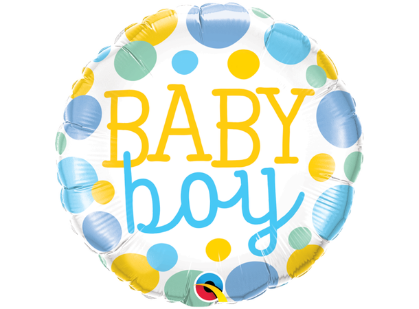 Baby Boy Dots 1 Folieballong - 46cm (18")
