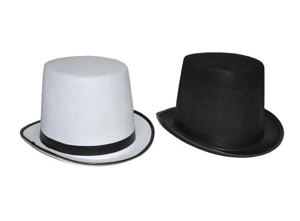 Hatt - Sylinder - Hvit 1 Hatt
