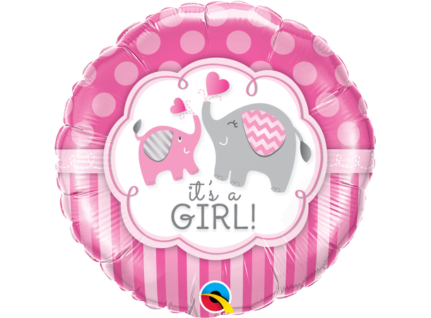 It's a Girl Elephants 1 Folieballong - 46cm (18")