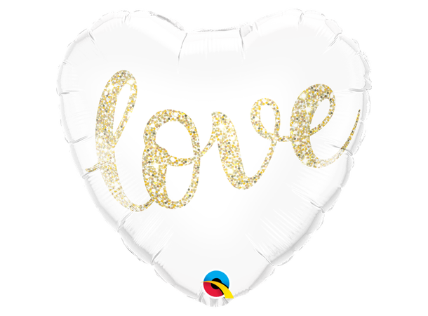 Love Glitter Gold   folie 1 Folieballong - 46cm (18")