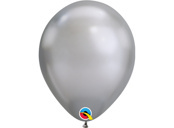 7R Chrome Silver 100 gummiballonger - 18cm (7")