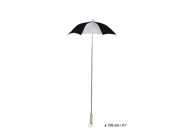 Paraply - Sort og Hvit 1 Paraply - 105cm