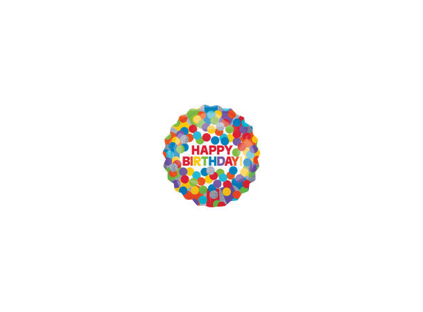 Primary Rainbow Birthday 1 Folieballong Jumbo  - 71x71 cm