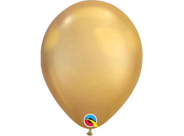 7R Chrome Gold 100 gummiballonger - 18cm (7")