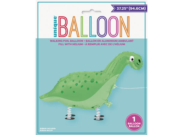 Dinosaur - Gående kjæledyr ballong 1 Folieballong gående kjæledyr