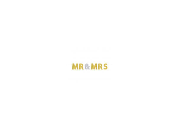 Glitter Mr. & Mrs. 1 Bokstavbanner i papir - 365x18cm