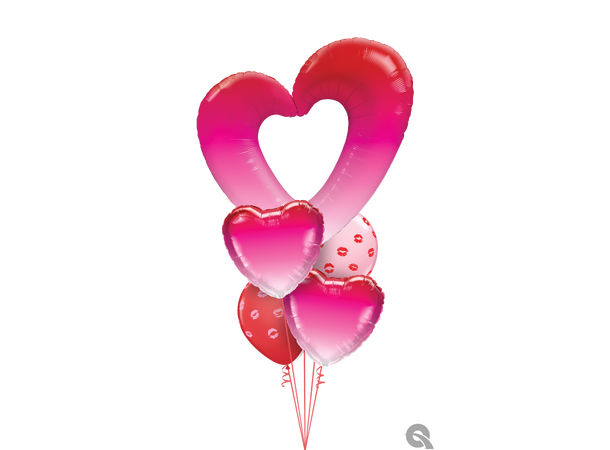 Pink ombre Heart 1 Folieballong hjerte - 46cm (18")