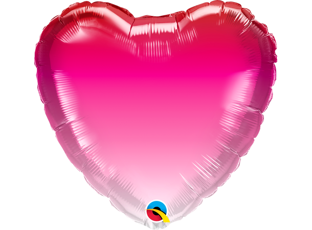 Pink ombre Heart 1 Folieballong hjerte - 46cm (18")