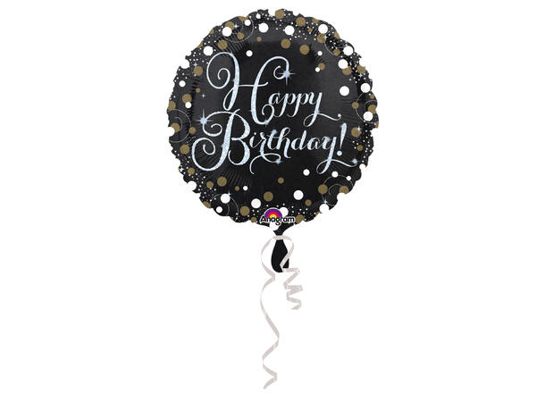 Sparkling Birthday 1 Folieballong Rund  - 43cm (18")