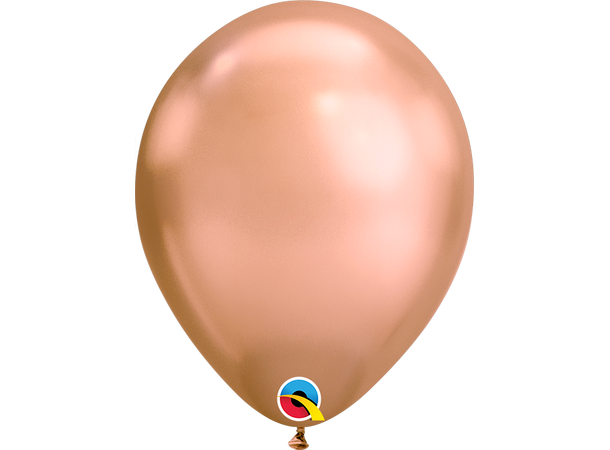 7R Chrome Rose Gold 100 gummiballonger - 18cm (7")