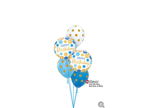 Birthday Blue & Gold Dots 1 Folieballong - 46cm (18")