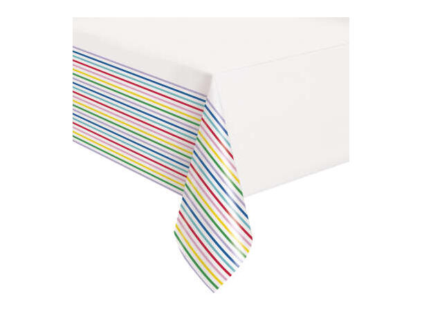 Plastikduk med fargerike striper 1 Plastikkduk firkantet - 137x214cm