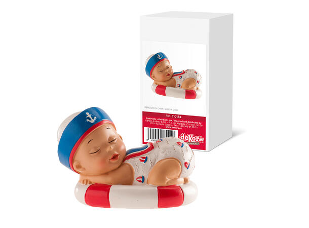 Barnedåp - Baby gutt "Sailor" 1 Kakefigur i plast - 10cm