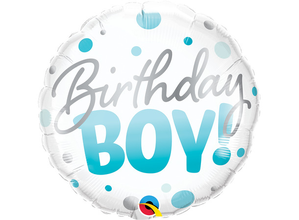 Birthday Boy Blue Dots 1 Folieballong - 46cm (18")