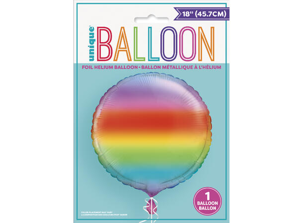 Regnbue Rund 1 Folieballong stjerne - 50cm(20")