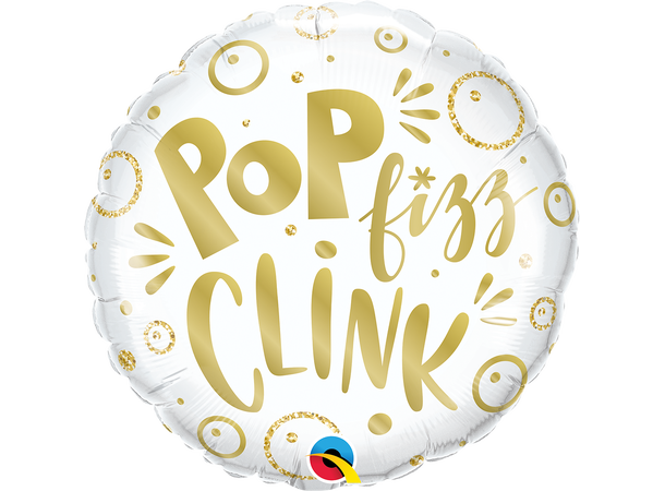POP FIZZ CLINK 1 Folieballong rund - 46cm (18")