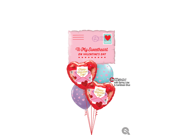 VALENTINE'S LOVE LETTER 1 Folieballong hjerte - 46cm (18")