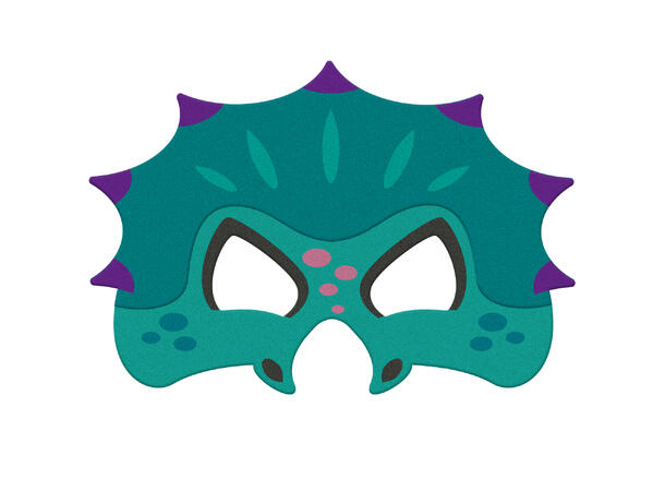 Filtmaske - Dino Drage 1 Maske i filt til barn