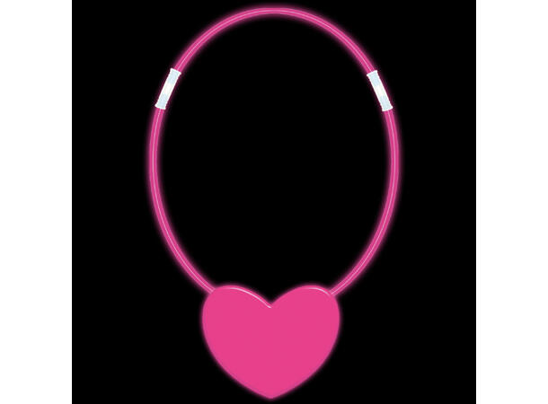 Glowstick halskjede med hjerte - Rosa 1 Glowstick halskjede