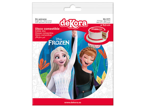 Frozen II - Anna og Elsa 1 Spiselig kakeskilt -sukkerfri - 15,5cm