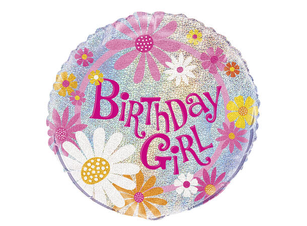 Prismatisk Birthday Girl 1 Folieballong - 46cm(18")