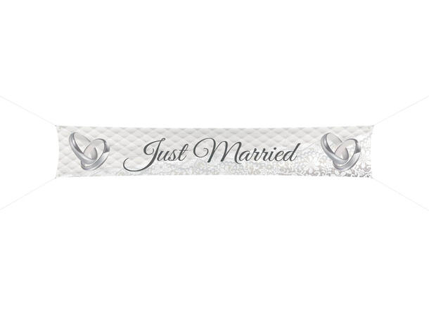 Banner - Just Married 1 Gatebanner i nylon - 360x60cm