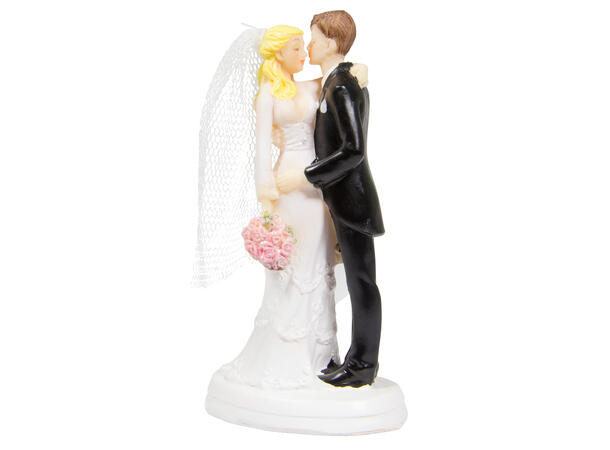 Bryllupsfigur - Kyssende Par 1 Kaketopp i plast