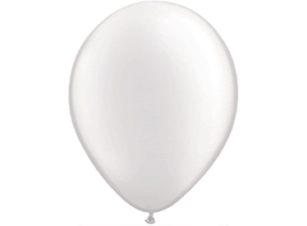 11R Pearl White PT 100 gummiballonger - 28cm (11")