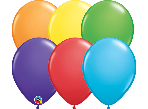 11R Bright Rainbow Assortment 100 gummiballonger - 28cm (11")