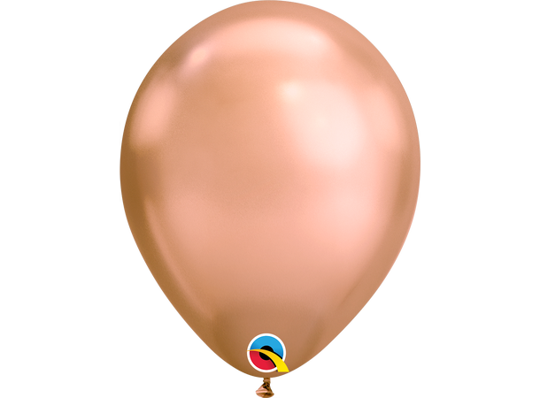 11R Chrome Rose Gold 100 gummiballonger - 28cm (11")