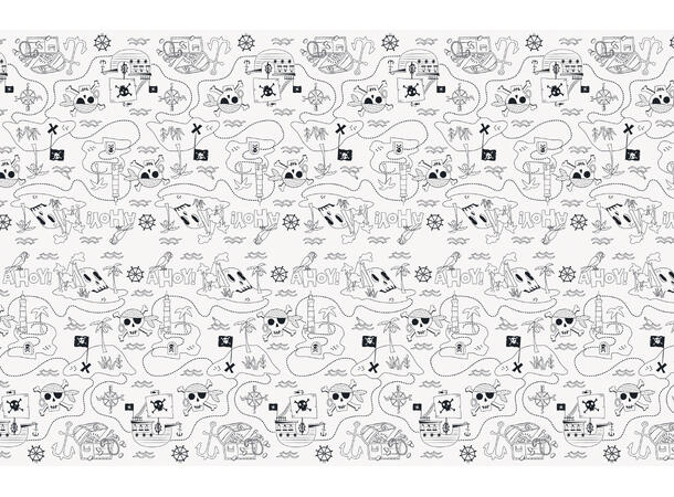 Ahoy Pirate - Fargeleggbar duk 1 Plastikkduk firkantet - 137x214cm