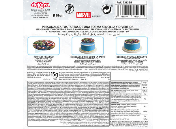 Avengers 1 Spiselig kakeskilt - sukkerfri - 16cm