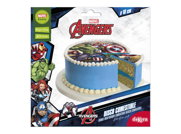 Avengers 1 Spiselig kakeskilt - sukkerfri - 16cm 