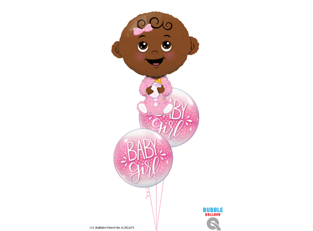 Baby Girl – Dark Skin Tone 1 Stor folieballong – 97cm (37")