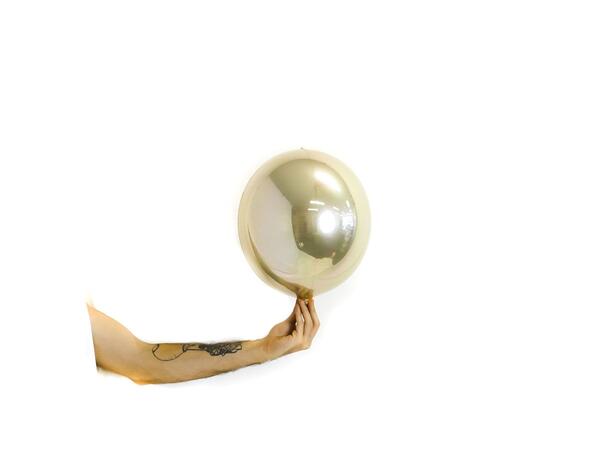 Ballongball folie - Hvitt Gull Metallic 1 Folieballong - 25cm (10")