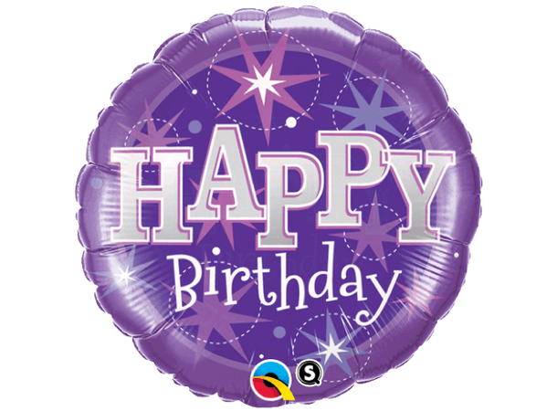Birthday Purple Sparkle 1 Folieballong - 46cm (18")