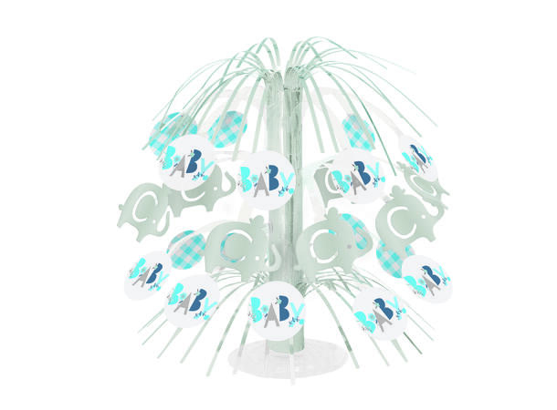 Blue Floral Elephant 1 Borddekorasjon, Kaskade - ca 22cm