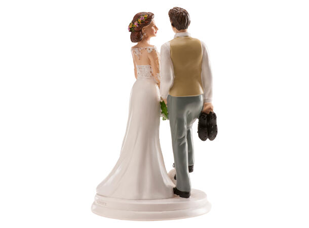 Brudepar - Fotballtema 1 Kakefigur i plast - 18cm 