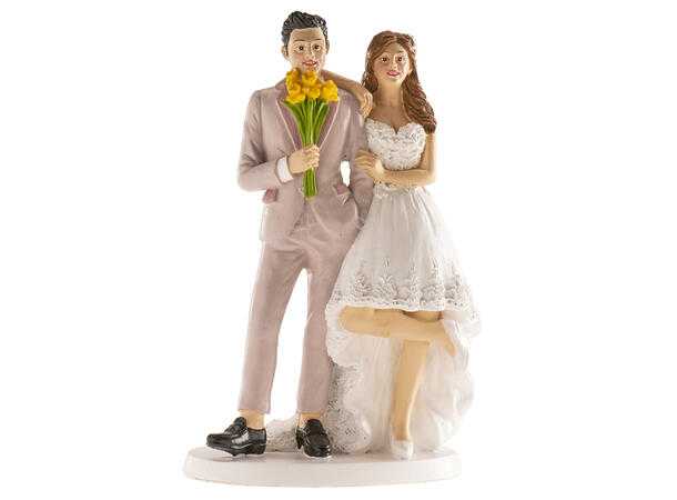 Brudepar - "Brussel" 1 Kakefigur i plast - 16cm