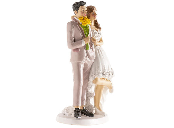 Brudepar - "Brussel" 1 Kakefigur i plast - 16cm 