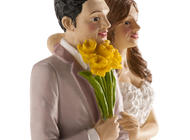 Brudepar - "Brussel" 1 Kakefigur i plast - 16cm 