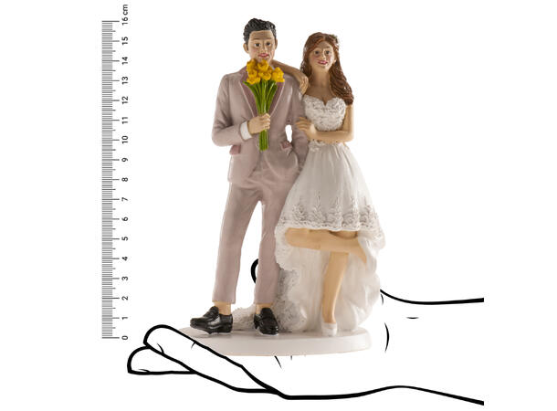 Brudepar - "Brussel" 1 Kakefigur i plast - 16cm