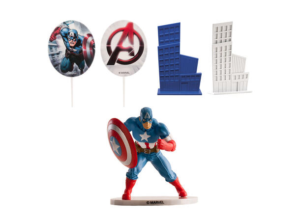 Captain America - Kakedekorasjon 5 kakefigurer i plast